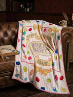 THE POWERPUFF GIRLS X Joivida 1pc Blossom Bubbles Buttercup Pattern Thick Purple Floral Printed Flannel Blanket, Soft Warm Anti-Shedding, Cute Pajama Style, Multiple Sizes, Y2K 230gsm, Great For Sofa, Bed, Napping, A Cozy Gift