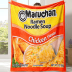 Chicken Noodle Pattern Graphic Throw Blanket, Ramen Blanket, Soft Comfortable Warm Decorative Home Decor for Office, School, Dormitory & Camping #GLOBAL PICKS