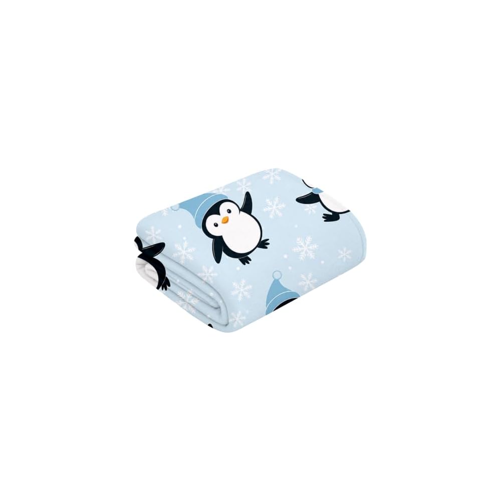 Penguin Blanket Cute Antarctica Penguins Throw Blanket Soft Warm Cozy Fleece Fuzzy Plush Winter Animal Flannel Blankets Gifts for Girls Women Boys Kids Adults 40"X50"