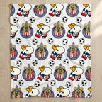 Mexican Football Club Crest Fleece Throw Blanket, Soft Cozy Soccer Fan Bedding Quilt, Red White Stripes Star Pattern Couch Lap Blanket, Match Day Room Decor Travel Warm Cover, Living Room Sofa Flannel Bed Spread, Sports Lover Gift