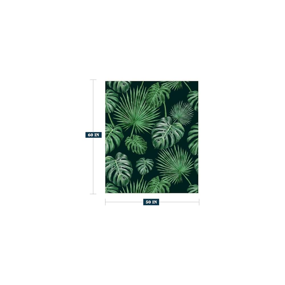Tropical Throw Blanket 50x60 Green Plant Leaf Blanket Throw Blanket for Couch Sofa Bed Soft Cozy Lightweight Fuzzy Plush Fleece Blankets Spring Summer Decorative Gift Blanket 50 by 60