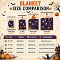 [Back to School] Witchy Aesthetic Black Cat Blanket - 60x80 in, 100% Polyester Flannel, Moon Phase Crystal Design, All-Season Cozy Blanket for Teens, Halloween Theme Dorm Decor, Holiday Gift for Bed/Couch