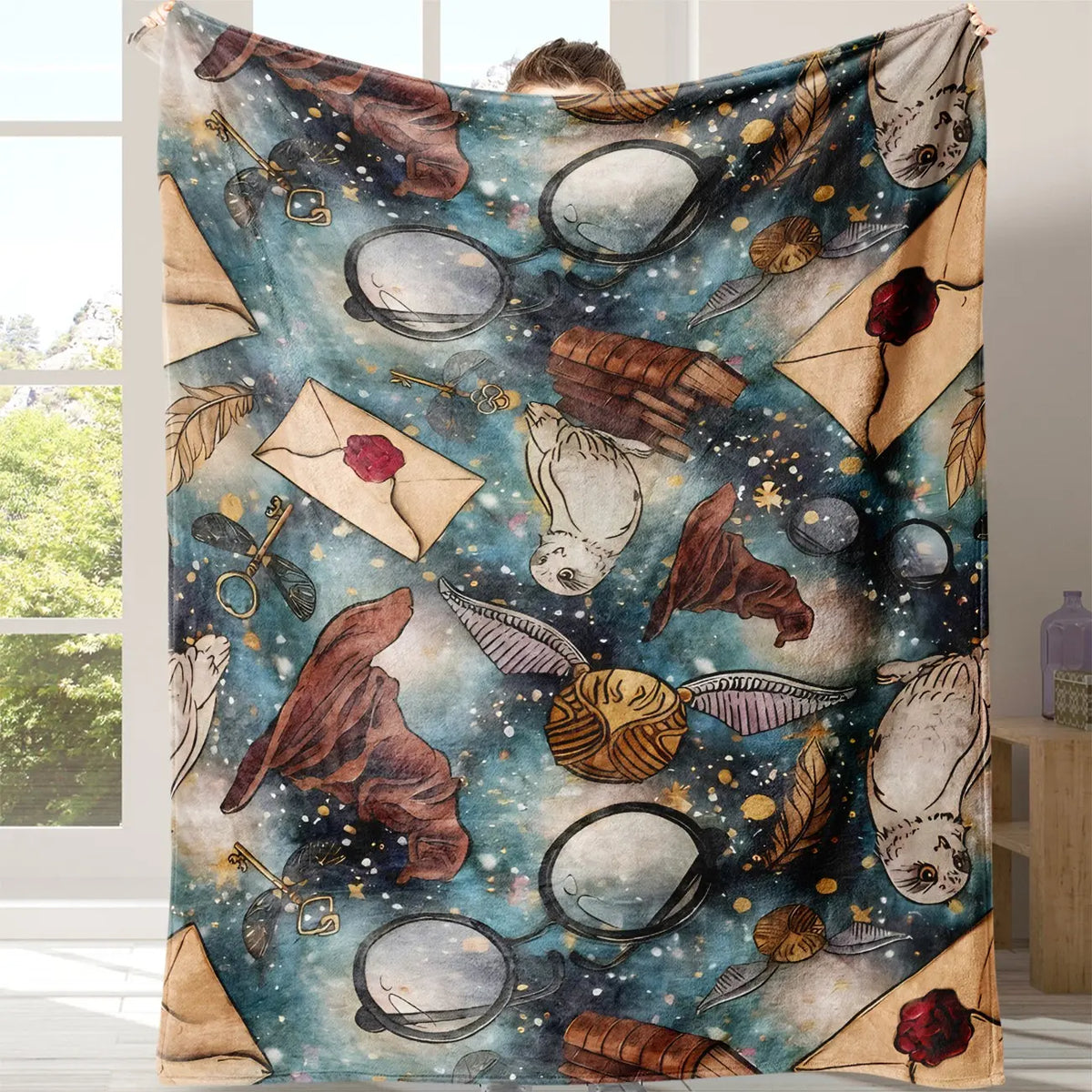 Cartoon Pattern Blanket, Soft Cozy Throw Blanket with Storage Bag, Air-conditioned Room Blanket for Bed, Air Conditioner Blanket, Halloween Decor Warm Napping Blanket for Home & Office, Valentine's Day Gift #GLOBAL PICKS