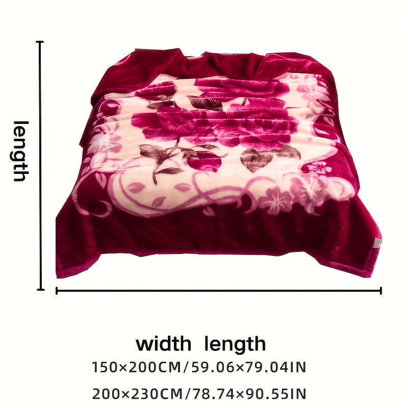 1pc Thickened Brushed Blanket, Double-Layer Thickened Soft Long Plush Blanket, Double-Sided Velvet, Suitable for Winter Dormitory Office Sofa Warm Velvet Blanket
