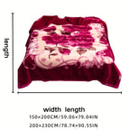 1pc Thickened Brushed Blanket, Double-Layer Thickened Soft Long Plush Blanket, Double-Sided Velvet, Suitable for Winter Dormitory Office Sofa Warm Velvet Blanket