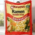 Chicken Noodle Pattern Graphic Throw Blanket, Ramen Blanket, Soft Comfortable Warm Decorative Home Decor for Office, School, Dormitory & Camping #GLOBAL PICKS